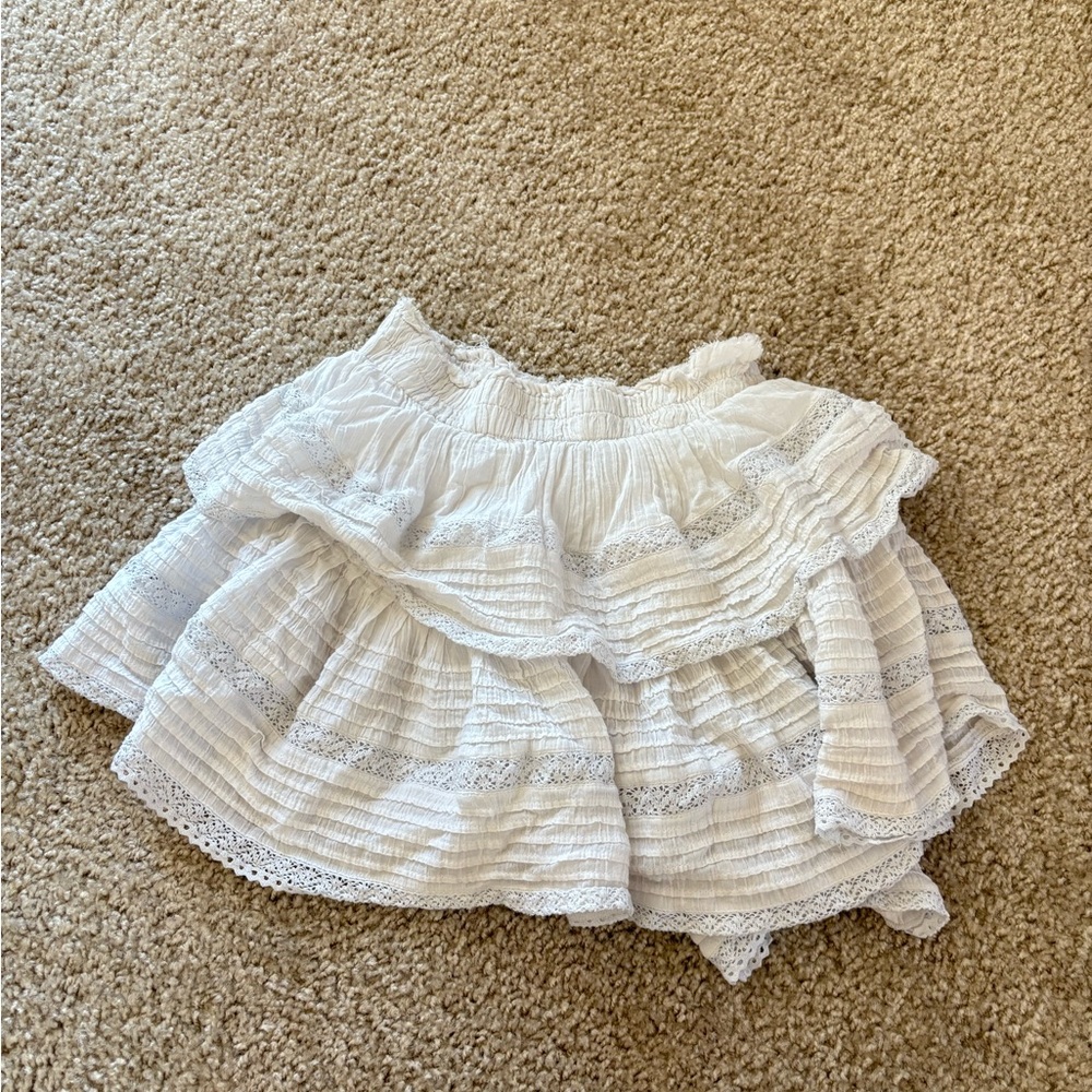 Aerie Tiered Ruffle Skirt White